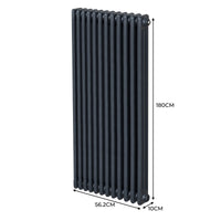 Termosifone Radiatore a 3 colonne per riscaldamento centralizzato verticale Grigio antracite 180x56cm