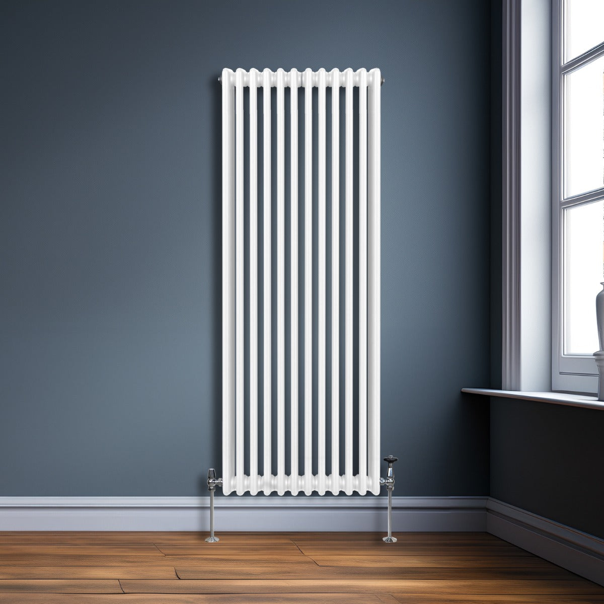 Termosifone Radiatore a 3 colonne per riscaldamento centralizzato verticale Bianco 180x56cm