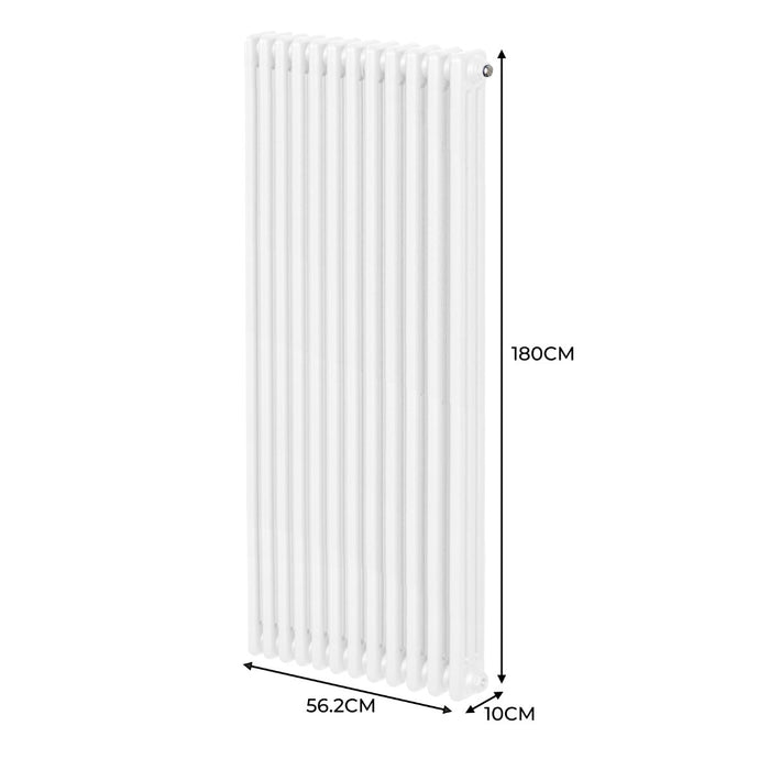 Termosifone Radiatore a 3 colonne per riscaldamento centralizzato verticale Bianco 180x56cm