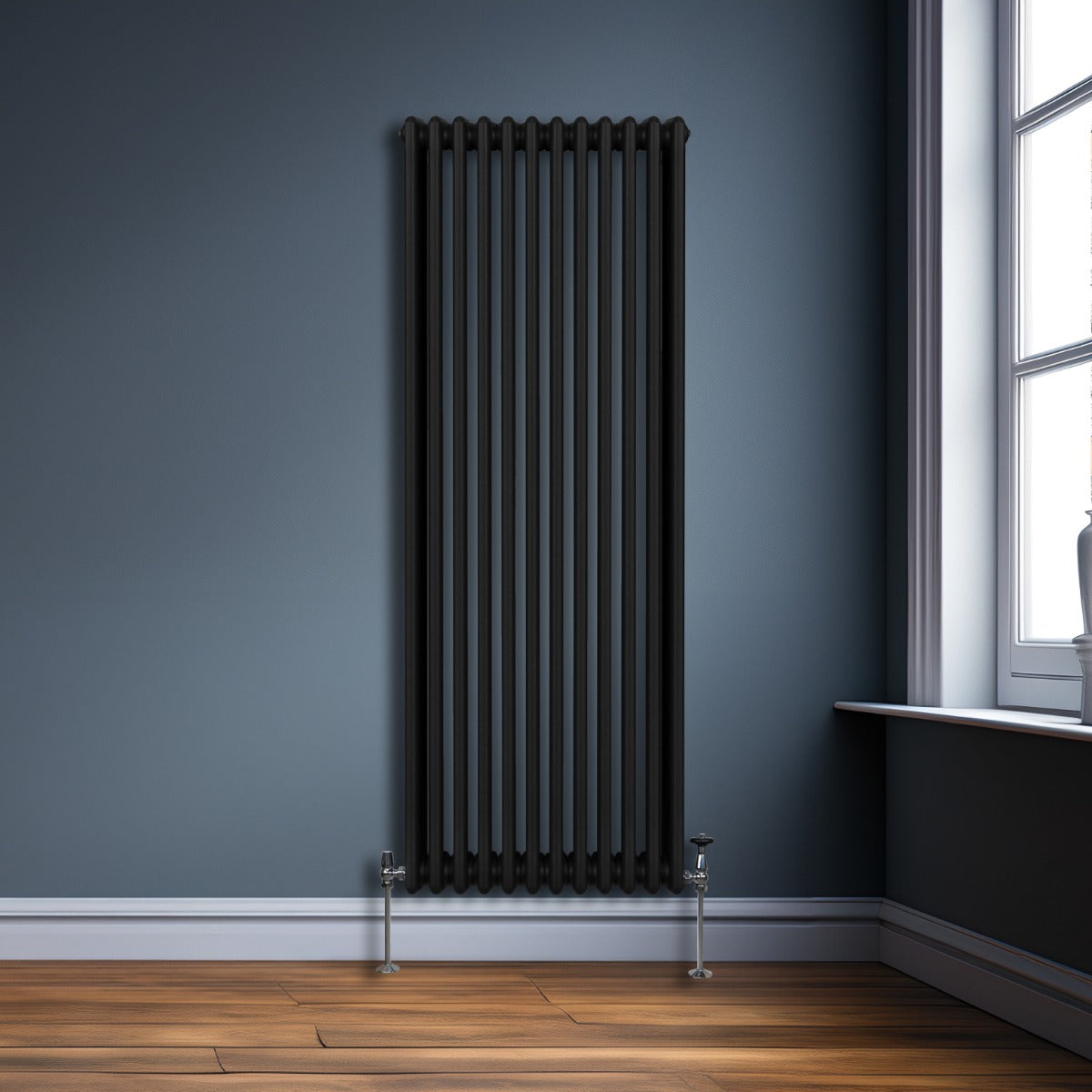 Termosifone Radiatore a 3 colonne per riscaldamento centralizzato verticale Nero 180x56cm