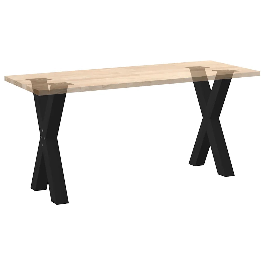 Gambe per tavolo da pranzo a forma di X 2 pz nere 50x(72-73) cm in acciaio