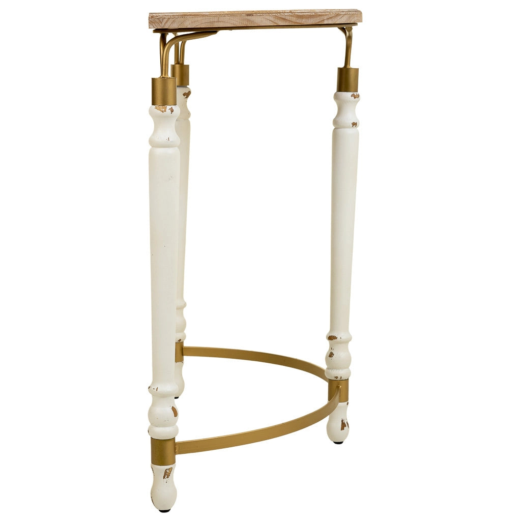 Mobile da ingresso in legno e metallo marrone 80x35,5x76