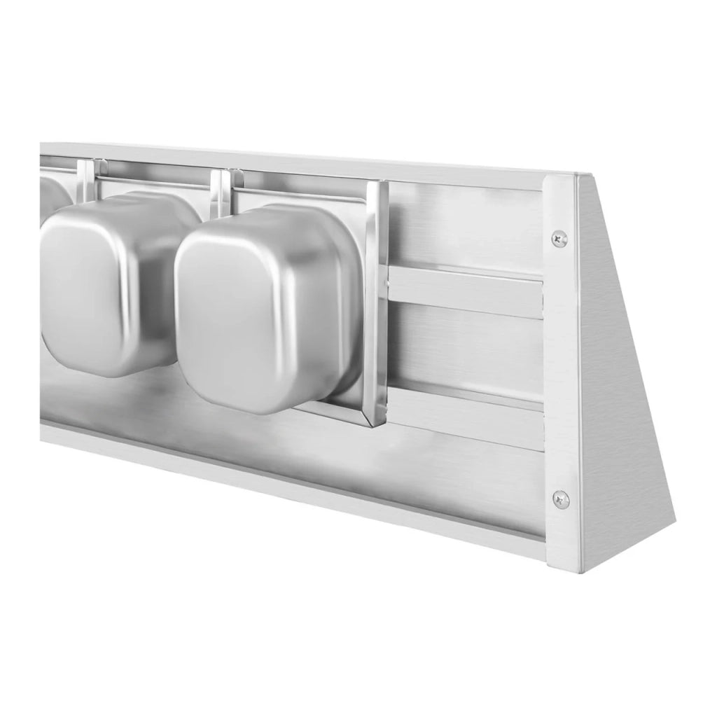 Porta spezie 5 x 1/4 GN - 120 cm acciaio inox 14_0003170