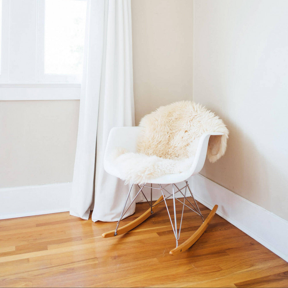 Poltrona Dondolo Moritz 53x47x82 h cm in Legno Bianco