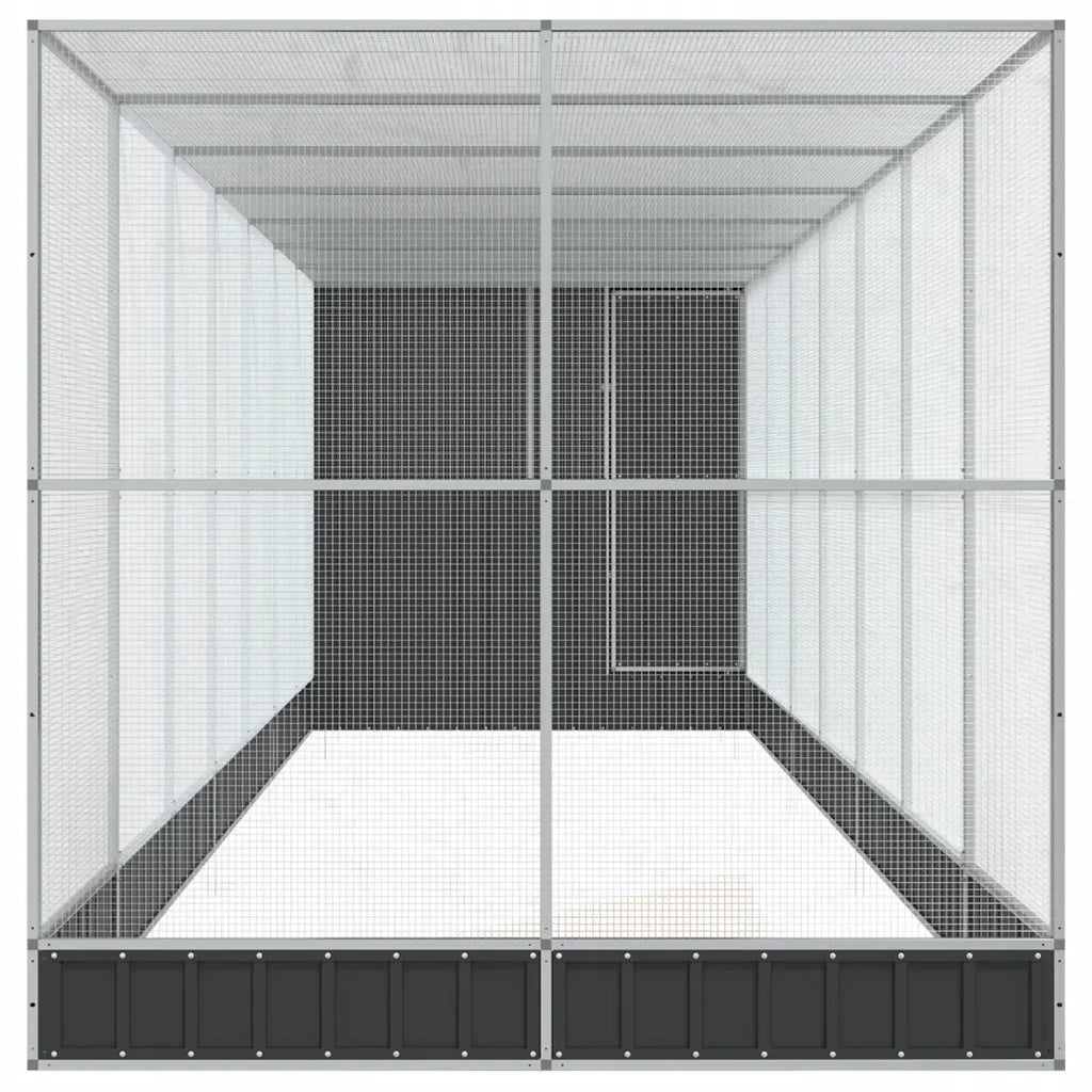 Voliera con Estensione Argento 830x203x216 cm in Acciaio