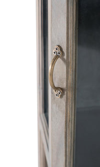 Vetrina angolare in legno di mango con anta frontale in vetro