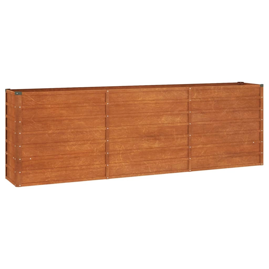 Fioriera rialzata per piante fiori terrazza giardino finitura ruggine 240 x 40 x 77 cm acciaio corten marrone 02_0039867
