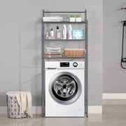 Regolabarreto senza foratura, 3 livelli, sostegno bagno, acciaio inossidabile, supporto bagno spaziale (grigio)