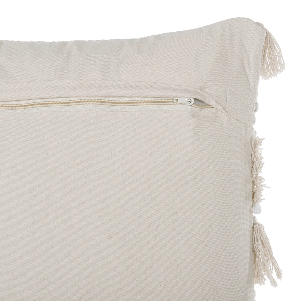 Set di 2 cuscini decorativi motivo a righe beige 45 x 45 cm con nappe Boho Retro Decor accessori