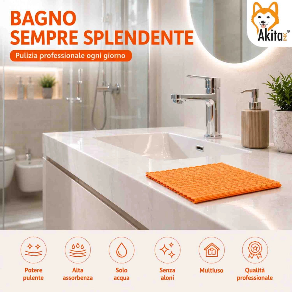 Akitaink 3 Panni in Microfibra Bagno 38x35 cm