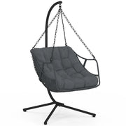 IDMarket - LOA reclinabile in rattan grigio traforato con cuscino grigio