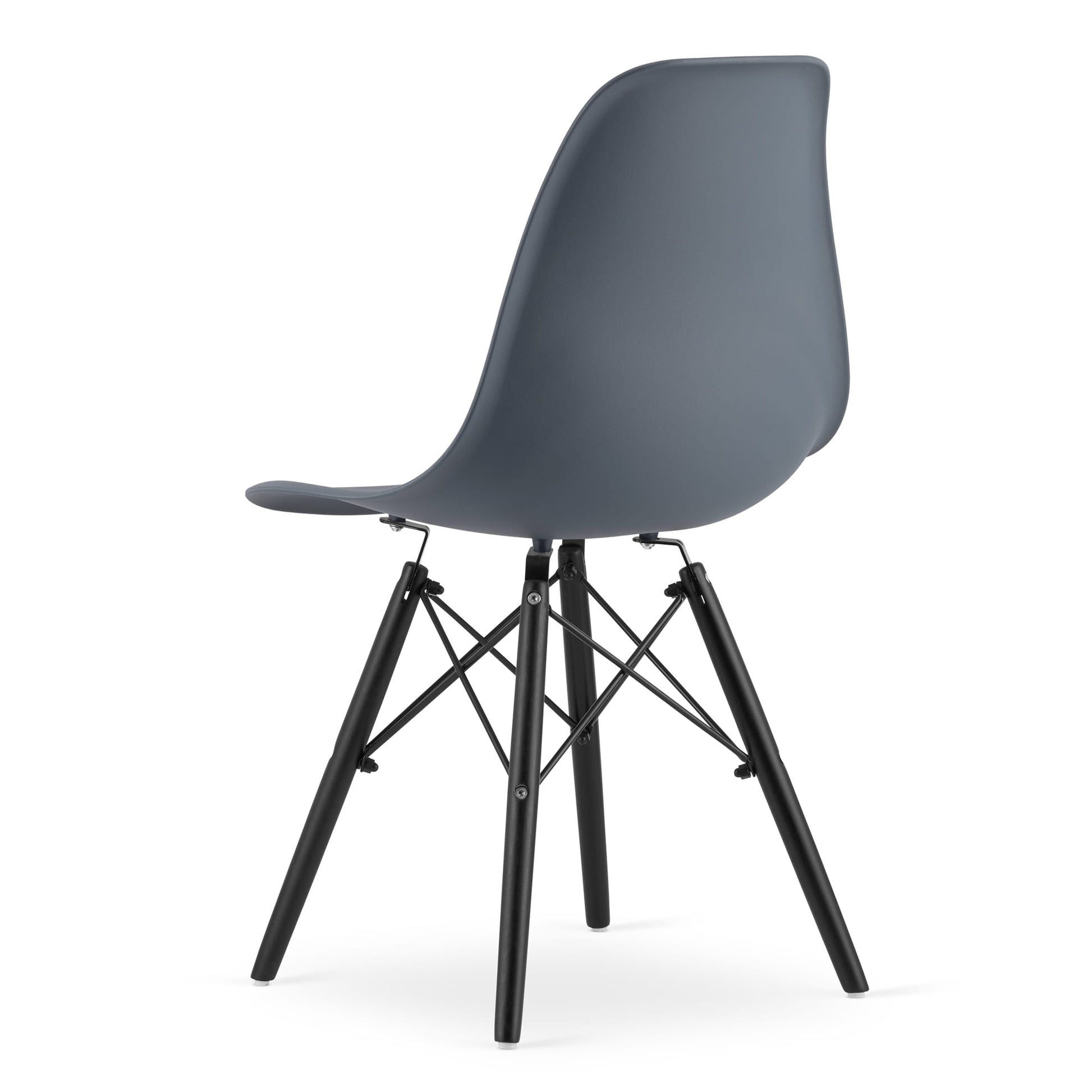 Sedia Valora OSAKA in ardesia scura, design ergonomico, gambe nere x2