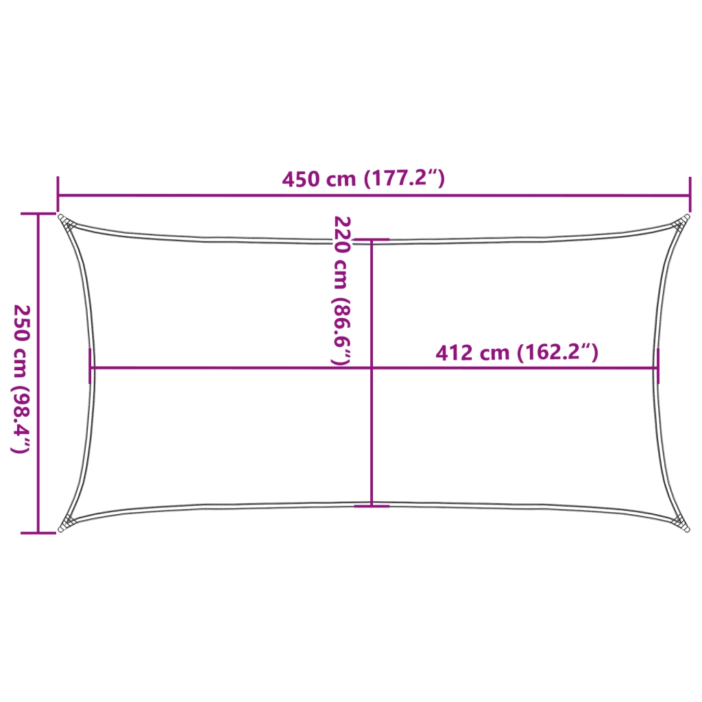vidaXL Vela Parasole Grigio Chiaro 4,5x2,5 m 100% Poliestere Oxford
