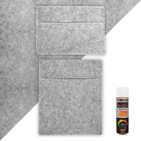 Rivestimento Fodera per Furgoni e 2 Tasche Portaoggetti & Colla Adesiva - Grigio Argentato