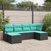 Set di divani 6 pcs Nero polyrattan 3346496