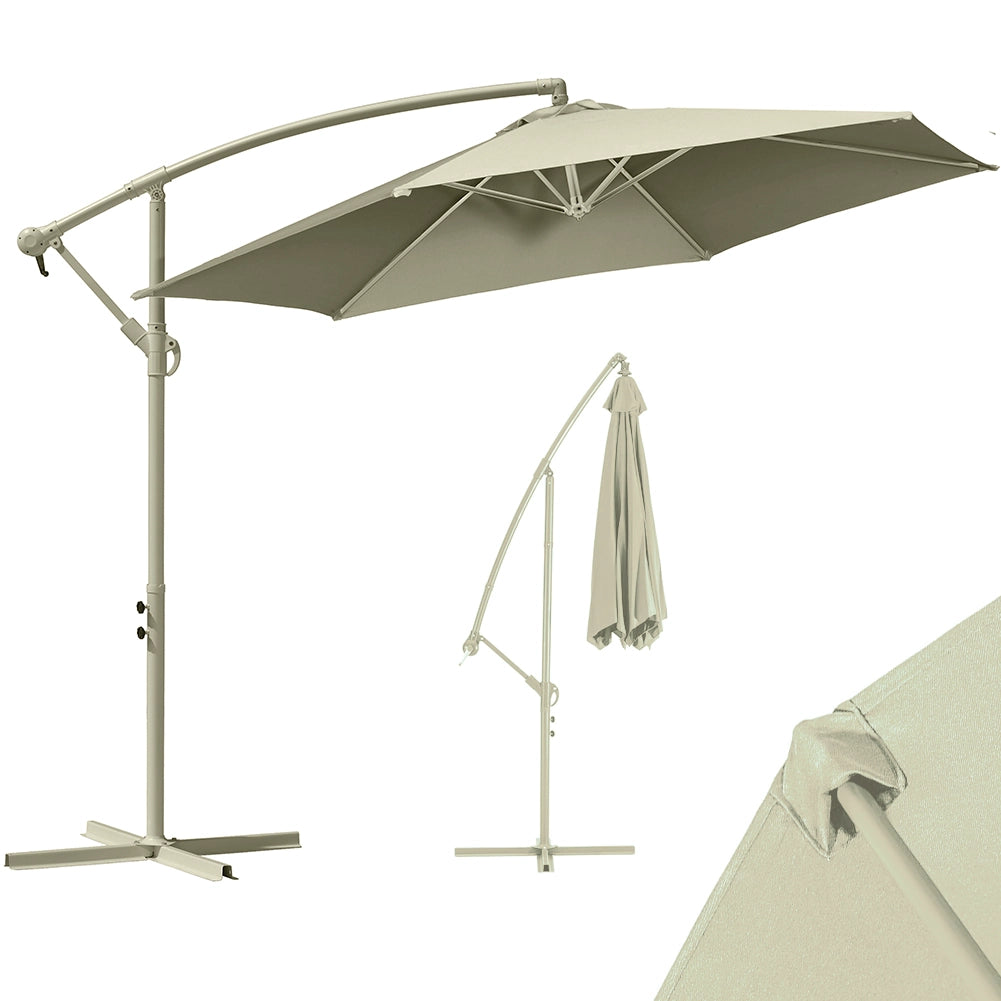 Ombrellone Giardino Decentrato 3x3 Mt Full Sabbia Palo Metallo Gazebo Piscina