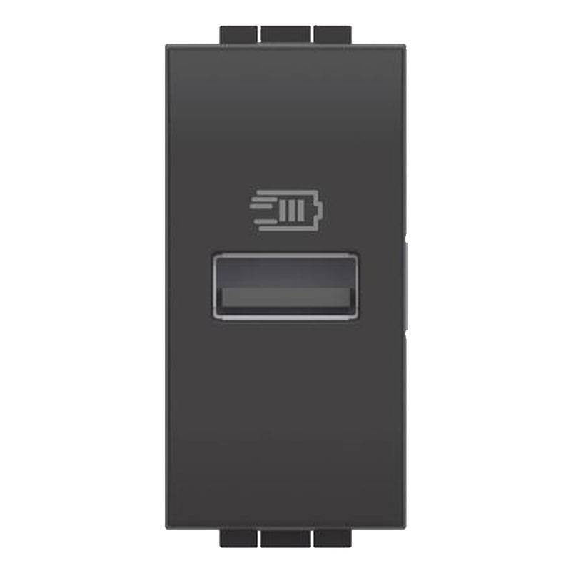 Caricatore USB Bticino LivingLignt Tipo A 5Vdc 1 Modulo Antracite L4191A