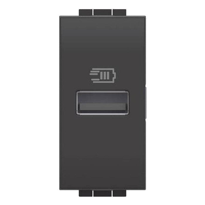 Caricatore USB Bticino LivingLignt Tipo A 5Vdc 1 Modulo Antracite L4191A