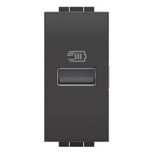 Caricatore USB Bticino LivingLignt Tipo A 5Vdc 1 Modulo Antracite L4191A