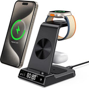 Oplader iPhone 3 in 1 - Oplaadstation con Orologio - Oplader per Apple Watch - Compatibile con Apple Watch Ultra - Air Pods - Aggiunta di Contenuto HTML Oplaadstation