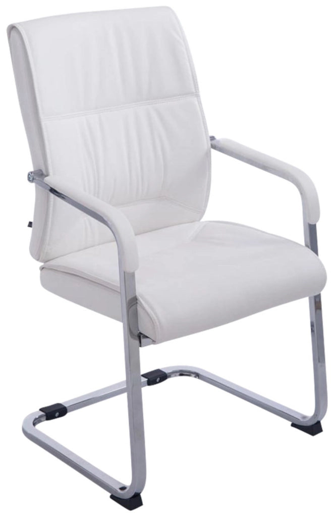 Set di 2 sedie a sbalzo XXL Anubis in similpelle bianco