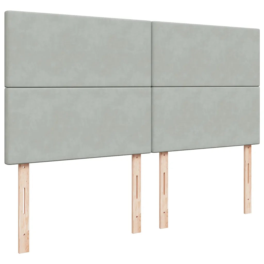 Giroletto a Molle con Materasso Grigio Chiaro 180x200cm Velluto