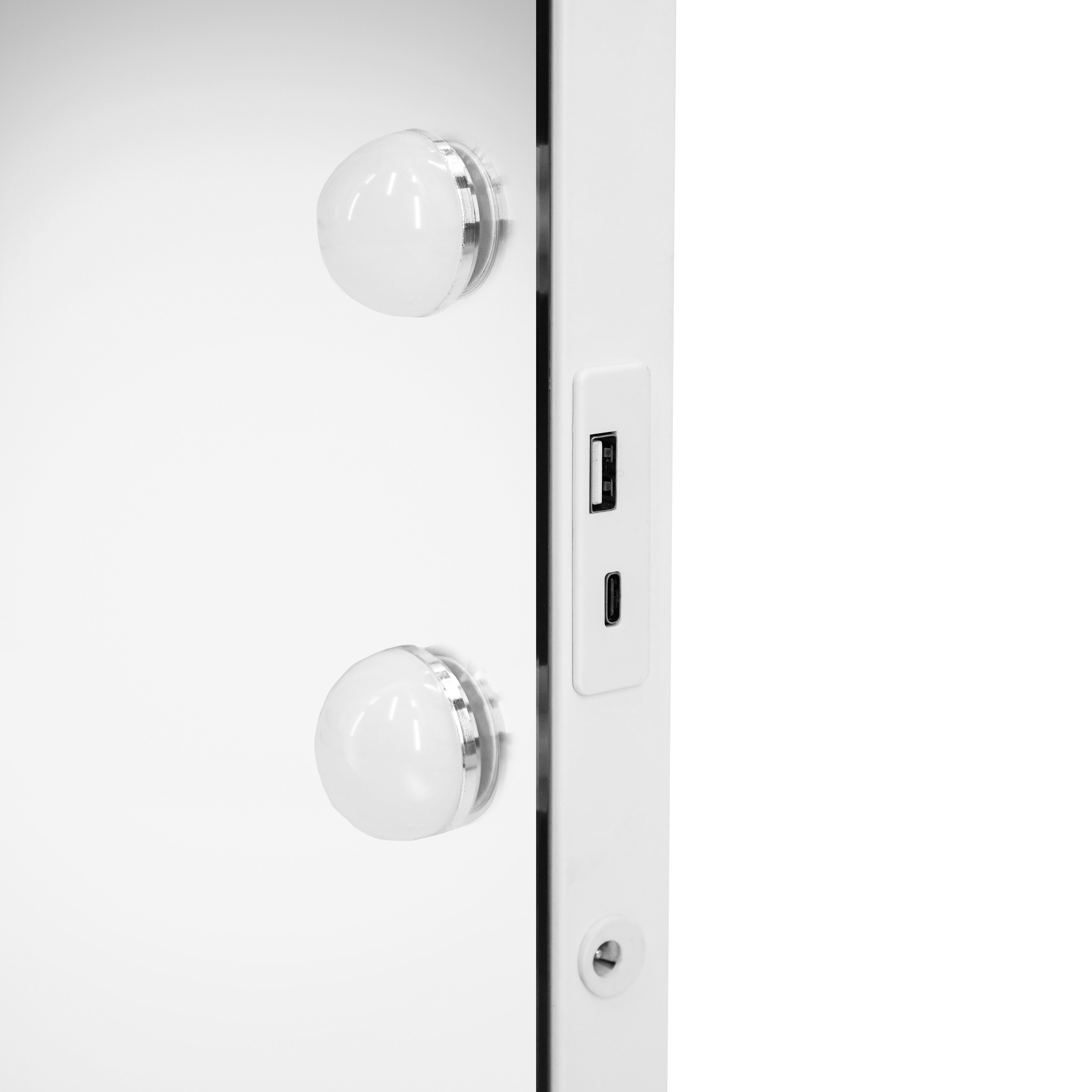 Specchio LED Hollywood 58cm, 3 Luci, BT, USB, 10x Zoom, Dimmer