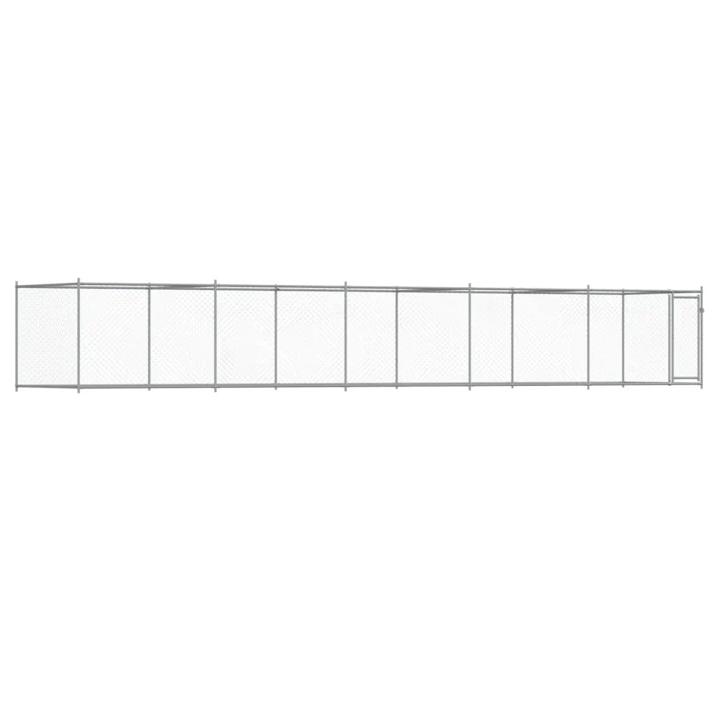 Gabbia per Cani con Porta Grigia 10x2x1,5 m in Acciaio Zincato 3209581
