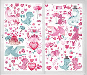 12 stampe con grandi adesivi da finestra per San Valentino, decorazioni per San Valentino, decorazioni per San Valentino con dinosauro, adesivi da finestra con dinosauro per San Valentino, decorazioni per San Valentino, regali per San Valentino