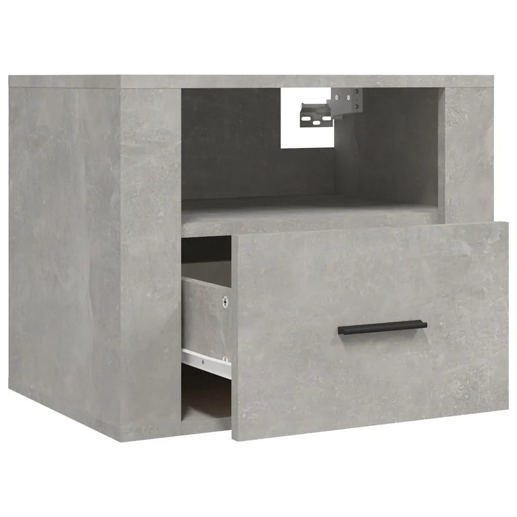 Comodini a Muro 2 pz Grigio Cemento 50x36x40 cm 816889