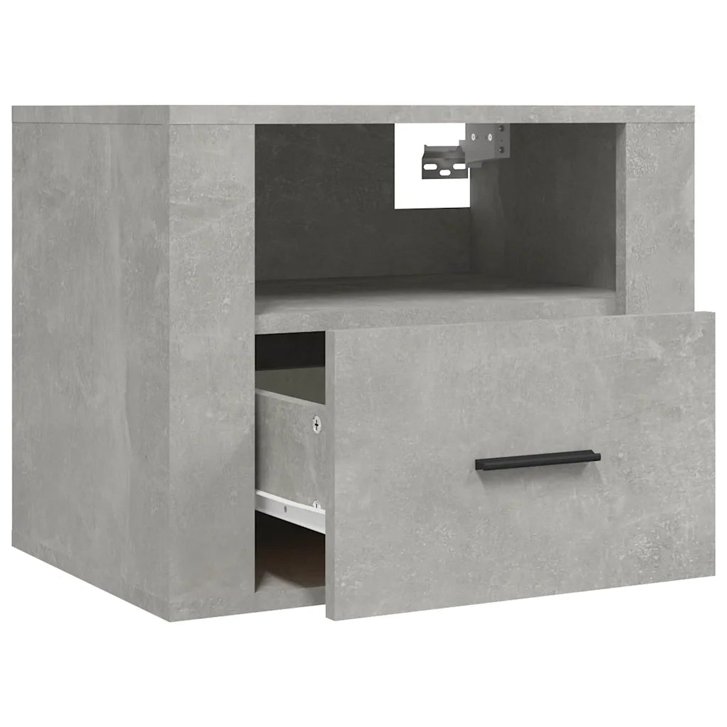 Comodini a Muro 2 pz Grigio Cemento 50x36x40 cm 816889