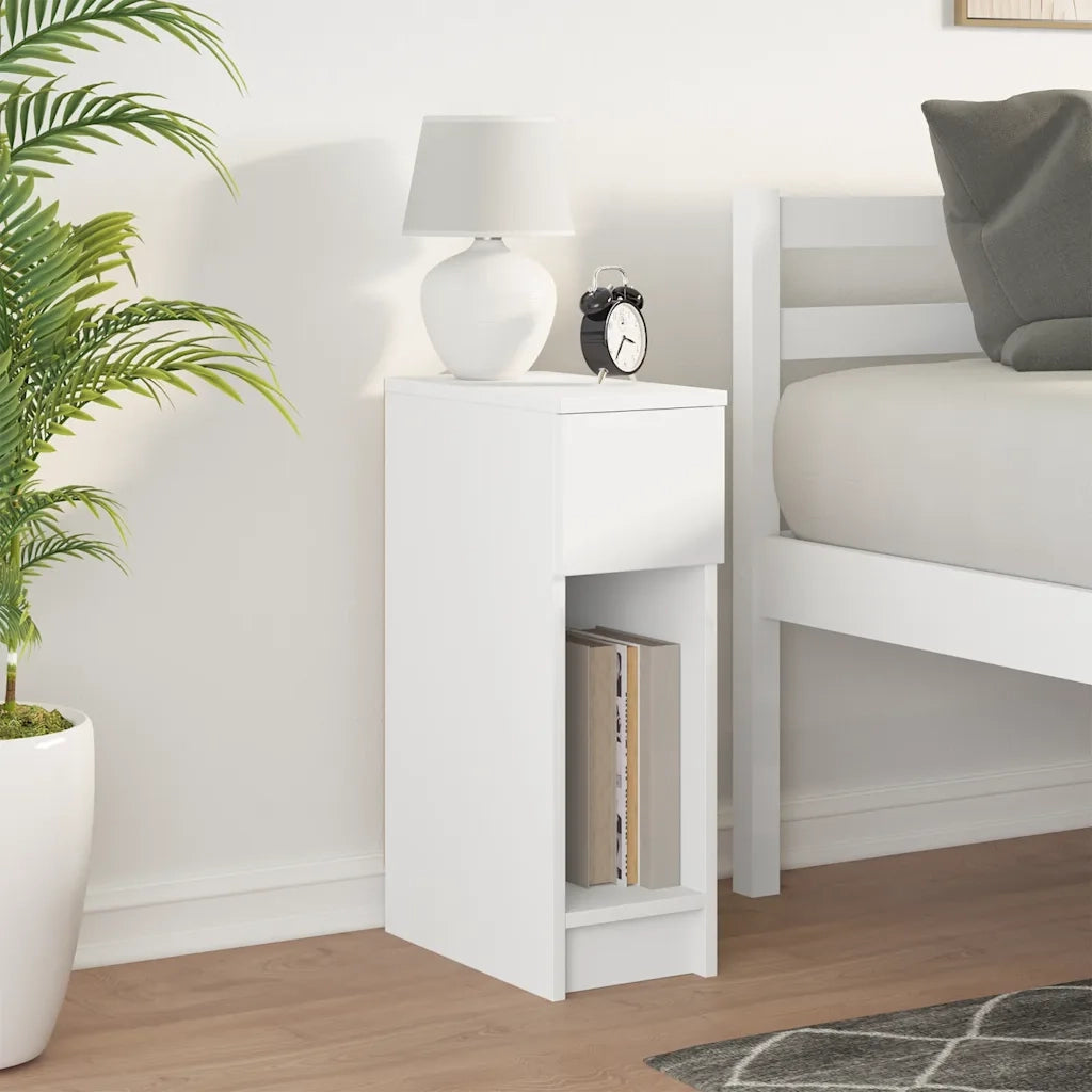 Comodino con Cassetto Bianco 20x36x60 cm 858695