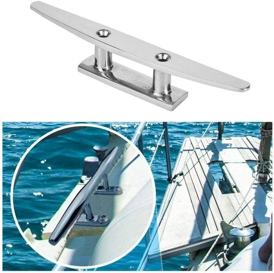 Accessorio per barche in acciaio inossidabile con piede di scarpa in plastica lucidata, base per scarpa da barche in marine con cavo in acciaio inossidabile, base (8 pollici)