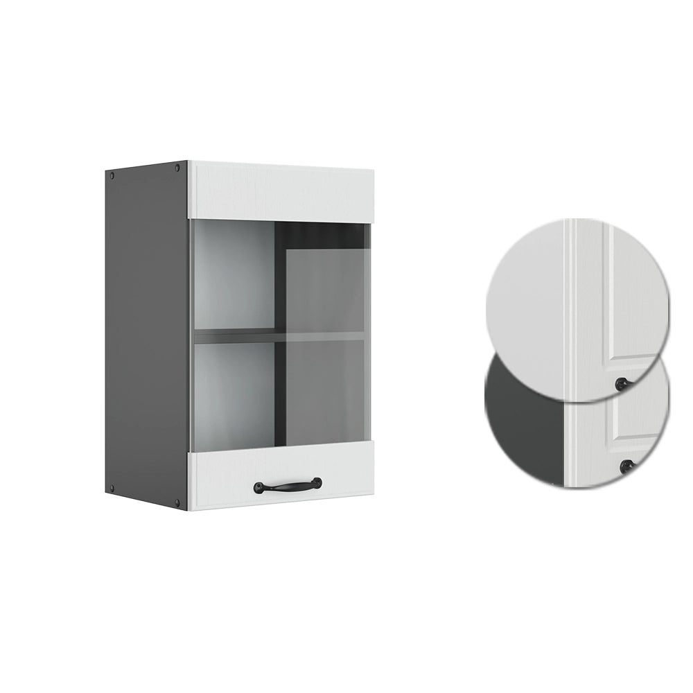 Vicco Mobile da cucina in vetro Bianco casa di campagna 40 cm