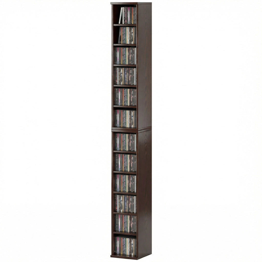 Libreria a colonne per CD e DVD ¨C zephmum ¨C marrone 21x22.5x88.5 cm