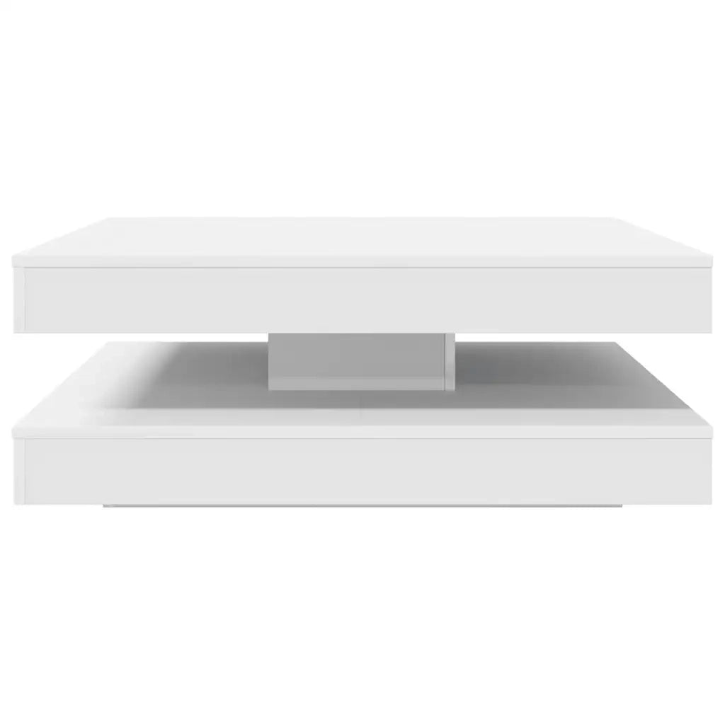 Tavolino da Caffè Girevole a 360 Gradi Bianco 90x90x34,5 cm 3321351
