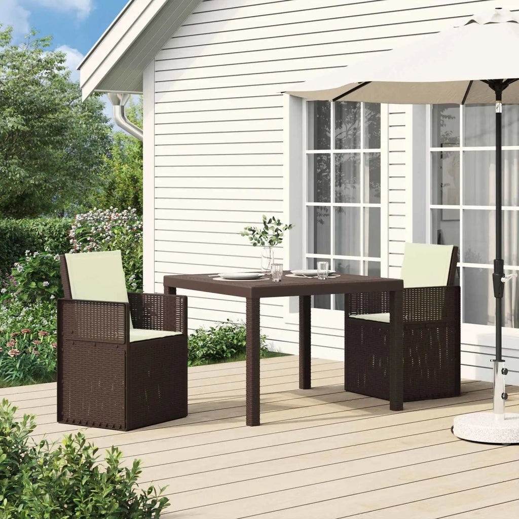 Sedie da pranzo da giardino 2 pcs Marrone e Crema PP 899993