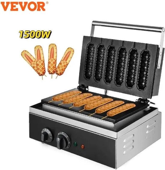 Macchina per Wafel - Fatta a Mano - Wafeliera - Elettrodomestico - Cucina - Wafeliera - Elettrica - 6 Pezzi