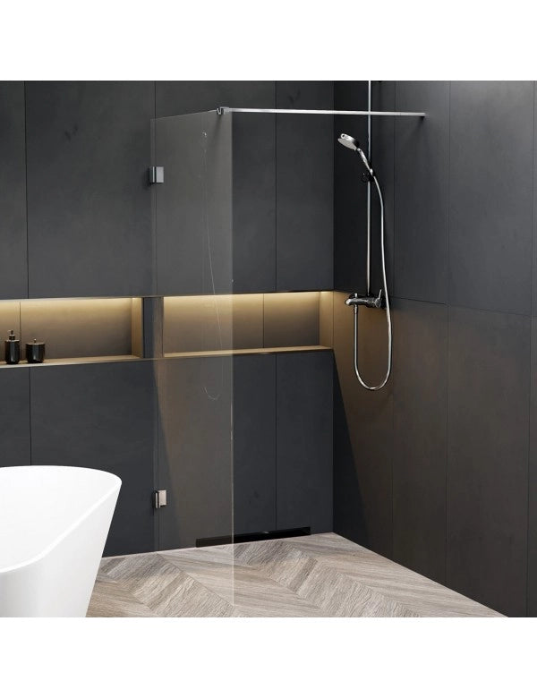 Parete doccia walk-in SCANDIC NXT 400 RIHO 80x200 cm con cerniere cromate