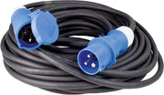 Cavo di estensione 10 metri - 3 poli 230V / 16A - presa CEE e connettore CEE - IP44 con protezione a guscio - accessorio per caravan - prodotto tedesco - nero - 60477
