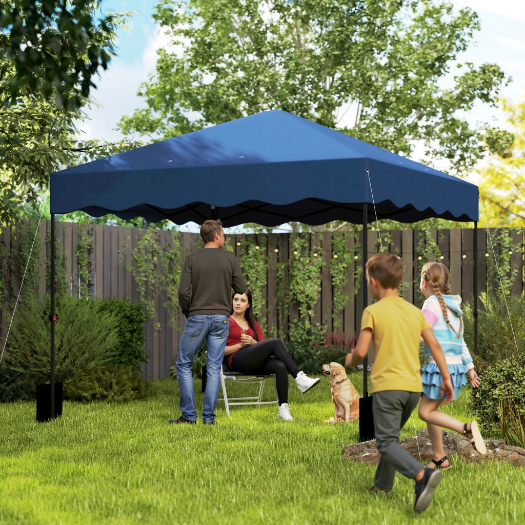 Tenda da Giardino Pieghevole 3x3m ¨C zephmum ¨C Blu Scuro con Protezione UV e Ruote