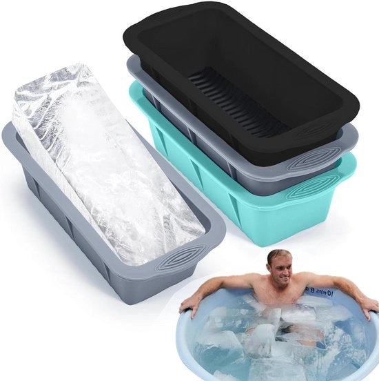 Iscrizioni per ghiaccio in silicone a forma di cubetto da 22LB - Ghiaccio riutilizzabile a forma di cubetto grande per bagni di ghiaccio e cocktail