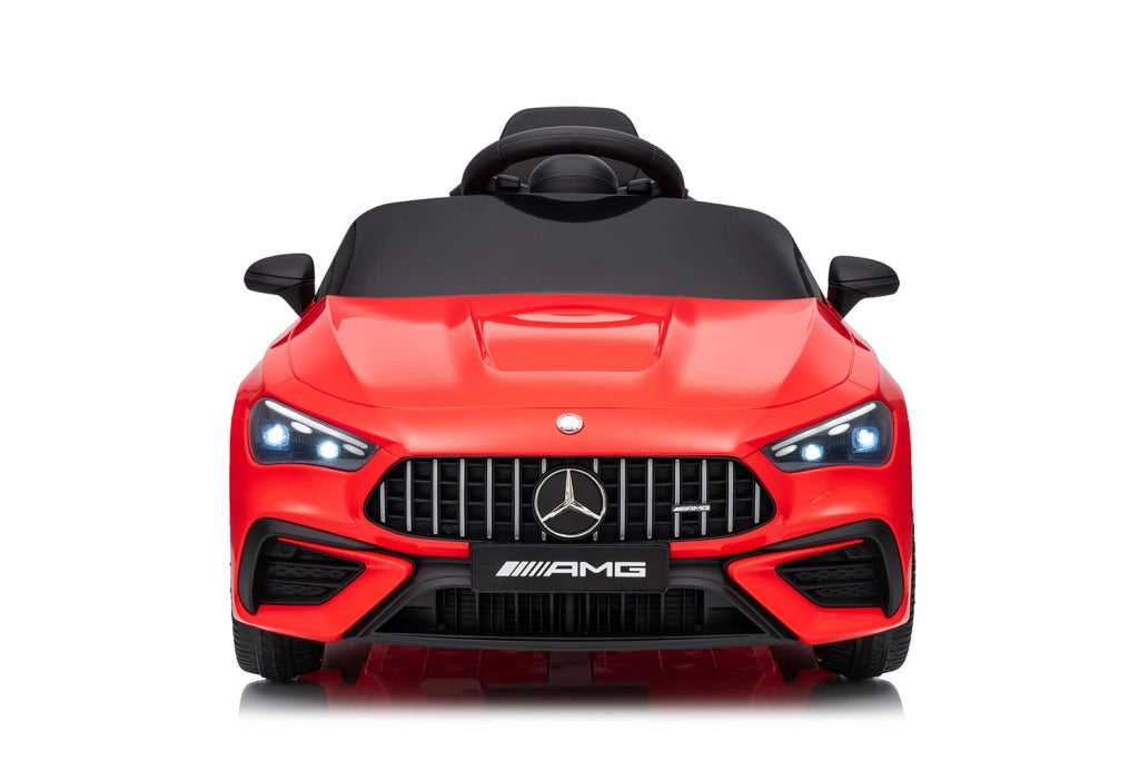 Macchina Elettrica per Bambini 12V Licenza Ufficiale Mercedes CLE53 Sedile in Pelle Rosso