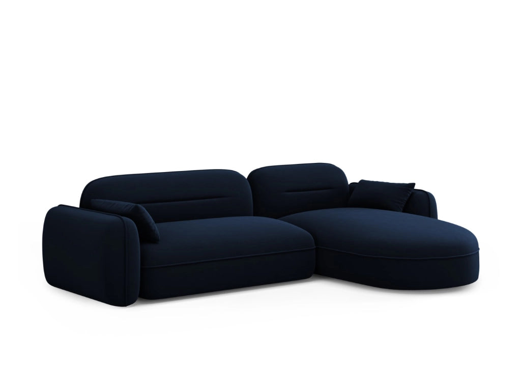 Cosmopolitan Design - Divano angolare modulare destro "Sydney" 4 posti in velluto blu reale 