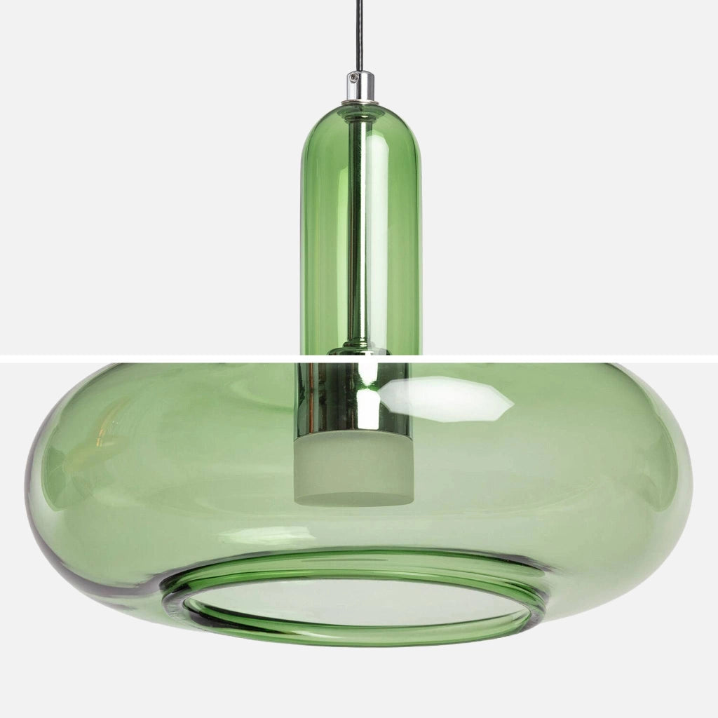 Sospensione interna vetro, ø15cm, verde