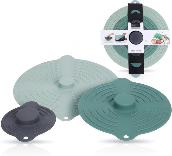 Set di 3 Coppe di Silicone – 12, 20 & 28 cm – Reutilizzabili, Ripiegabili e Resistente al Calore Coppe Universali per Piatte, Scodelle e Ciotole