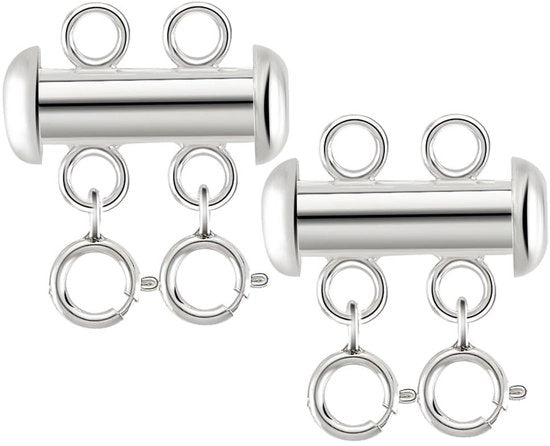 Fibra metallica 925 sterling - chiusura a strati metallici - bracciale a catena per artigianato - colore metallico argento - chiusura a strati - accessorio multifunzionale