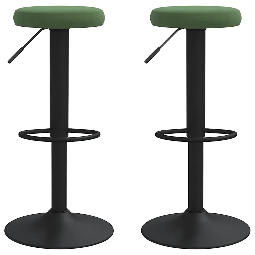 Sgabelli da Bar 2 pz Verde Scuro in Velluto 333146