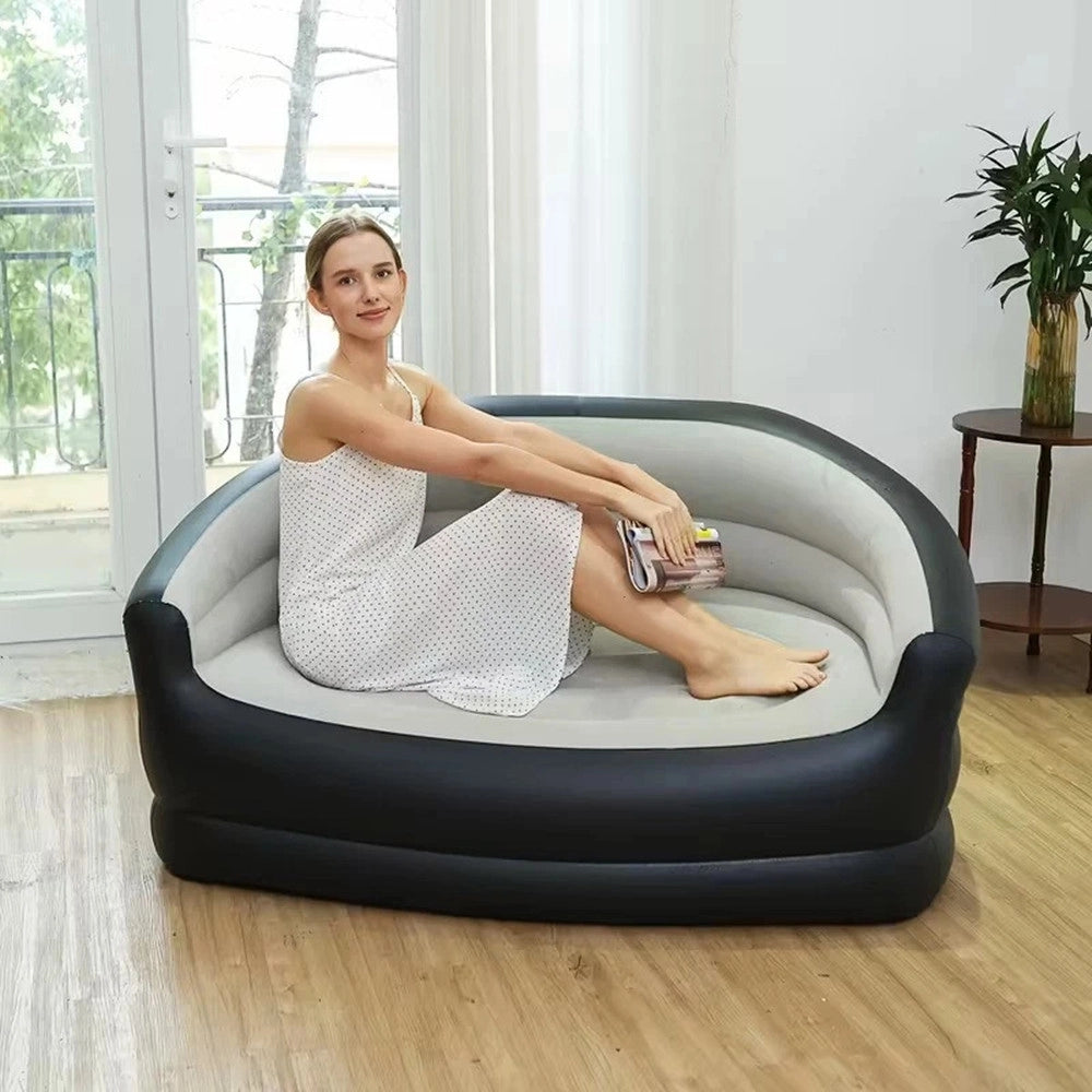 Trade Shop - Divano Gonfiabile A 2 Posti Comfort Portatile Con Schienale Braccioli Per Interno Esterno -