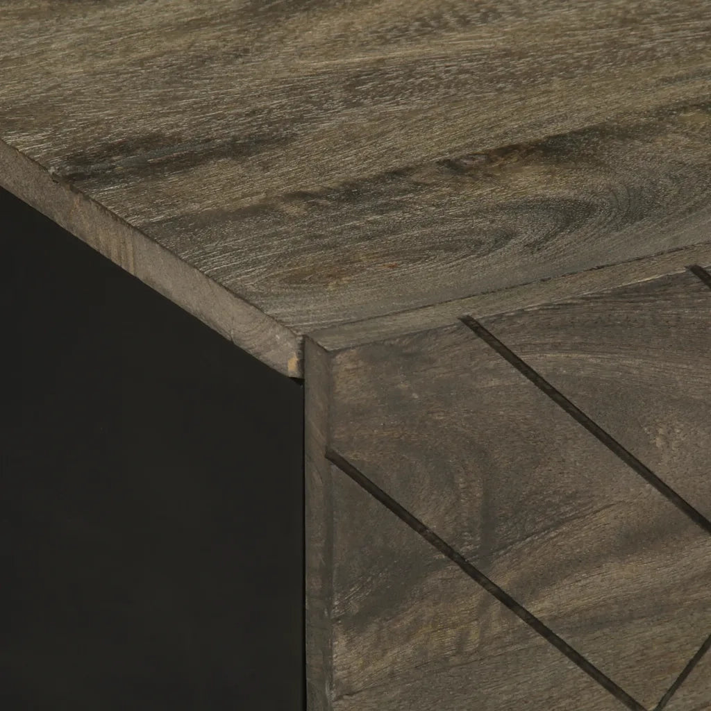 Tavolino da salotto | Tavolino da caff¨¨ | Tavolino da Soggiorno Nero 80x50x40 cm in Legno Massello di Mango